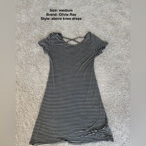 Olivia Rae Black and White Striped Mini Dress